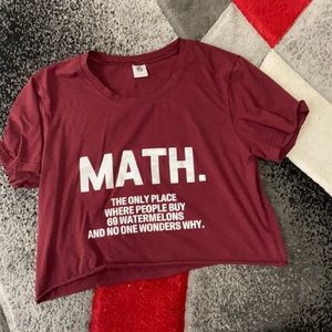Maroon Funny Crop Top